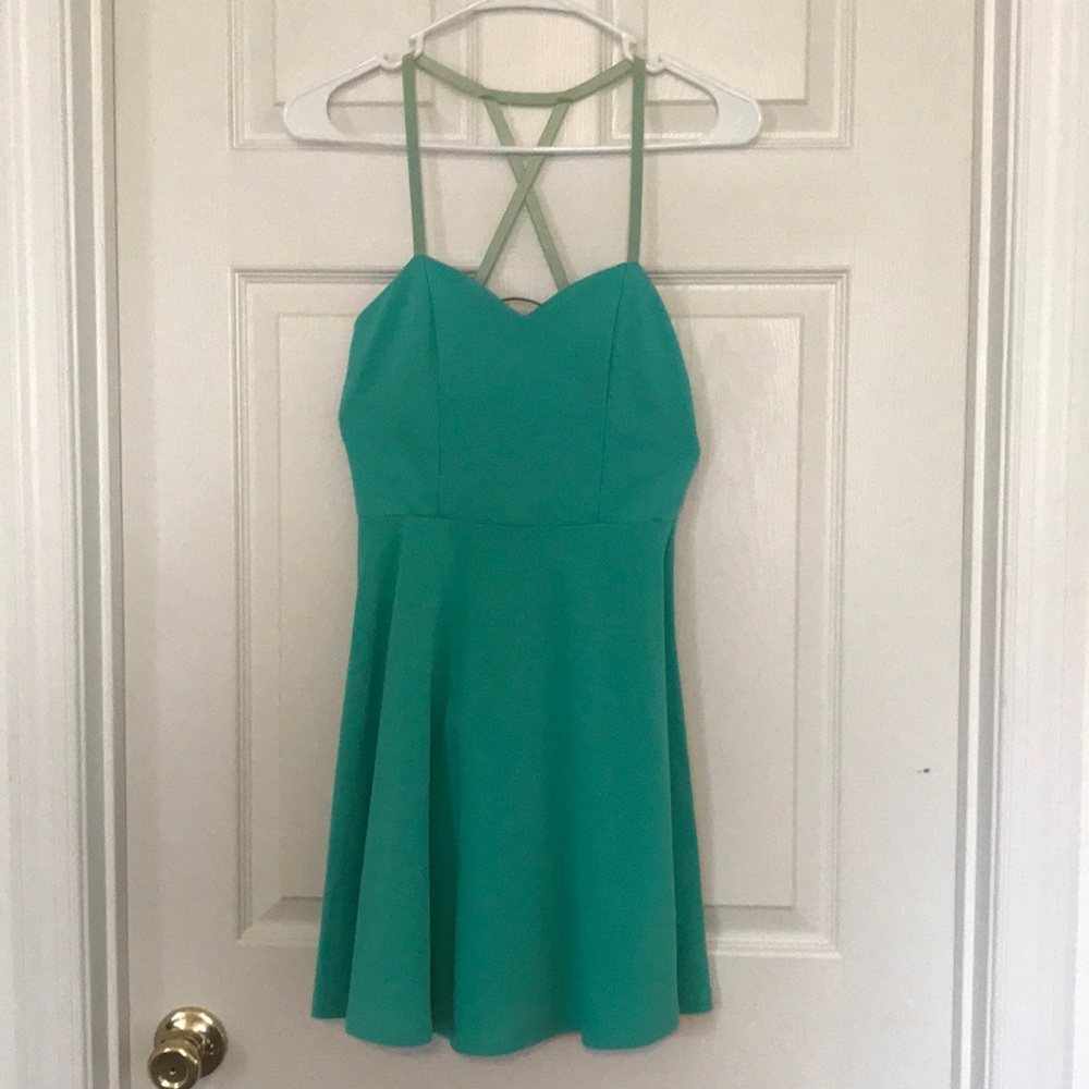 Teal crisscross dress